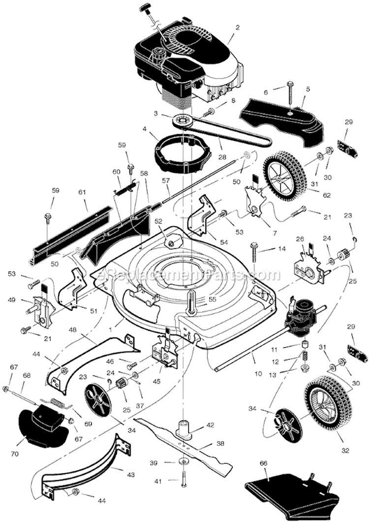 Page B Diagram and Parts List for 228610X31A  Murray Lawn Mower