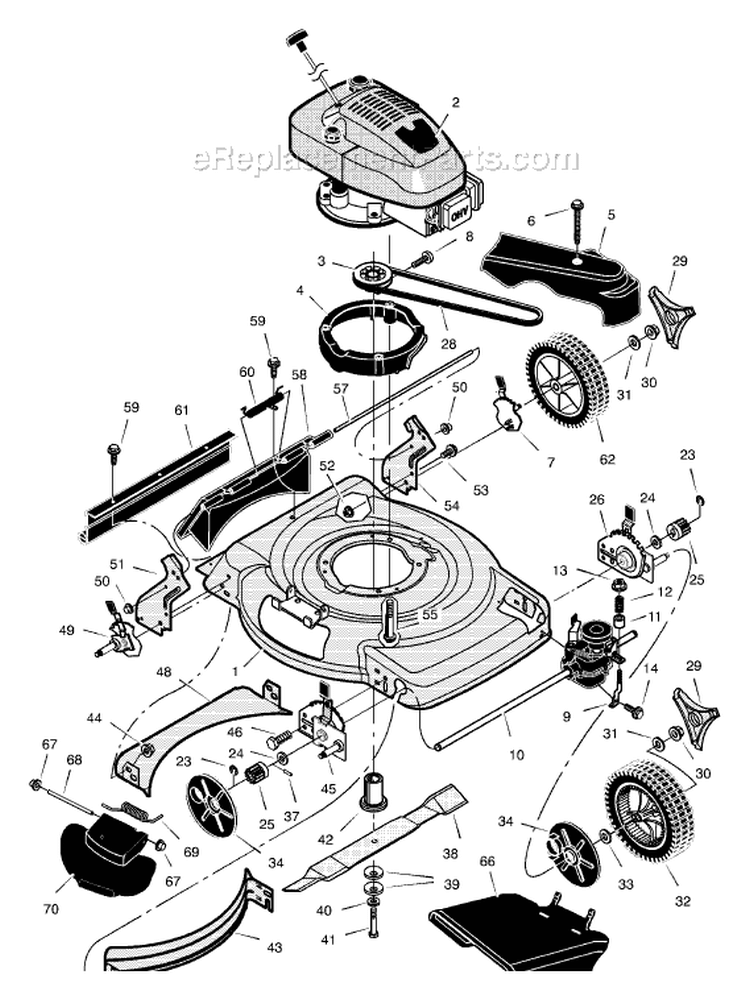 Page B Diagram and Parts List for 228630X692B  Murray Lawn Mower