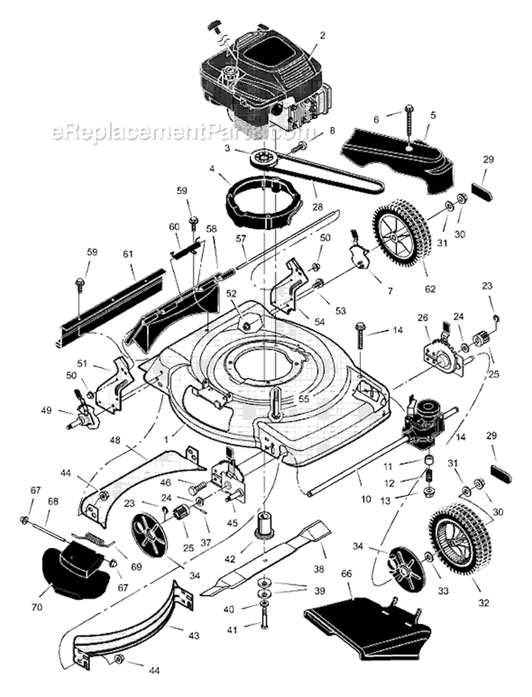 Page C Diagram and Parts List for 228650X6A  Murray Lawn Mower