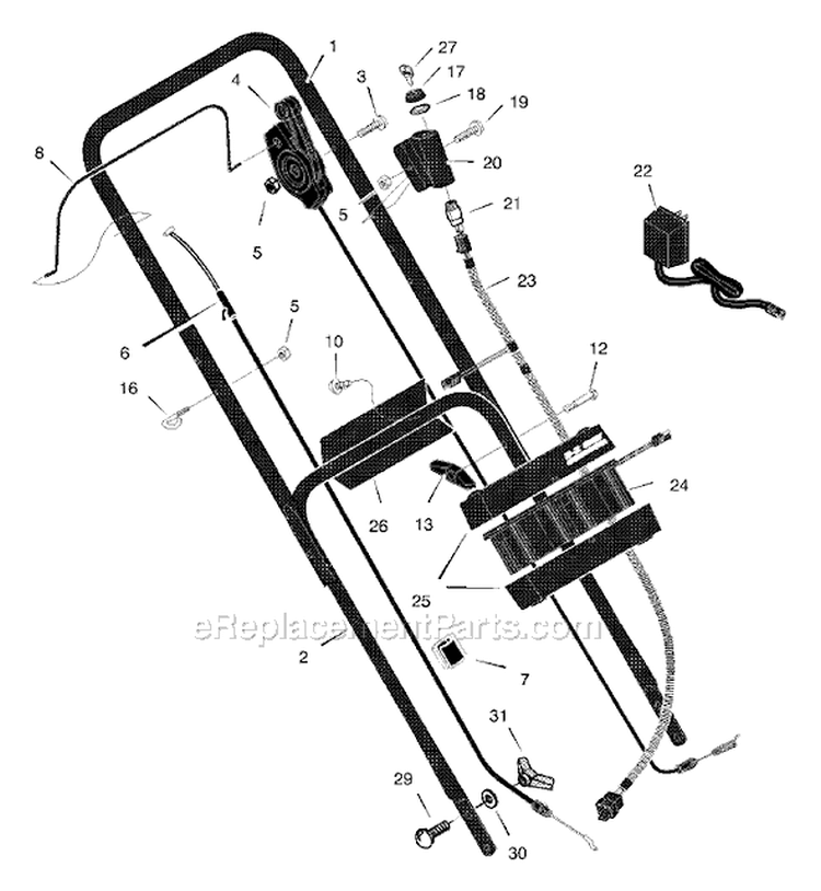 Page B Diagram and Parts List for 228650X89A  Murray Lawn Mower