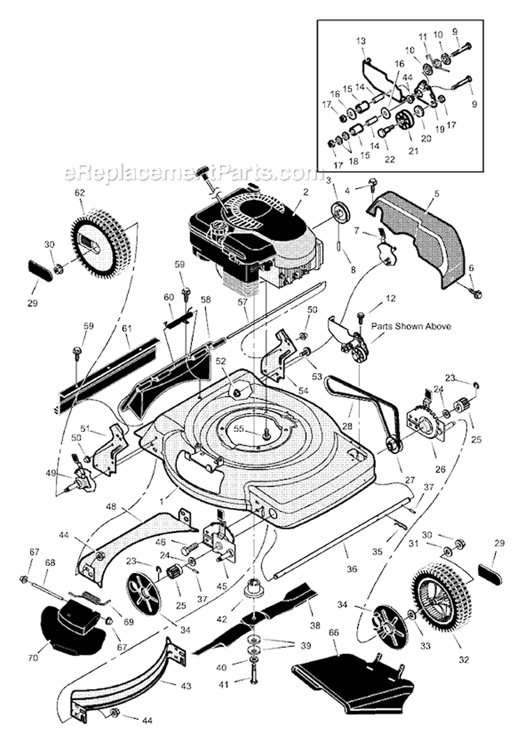 Page B Diagram and Parts List for 22865X14B  Murray Lawn Mower