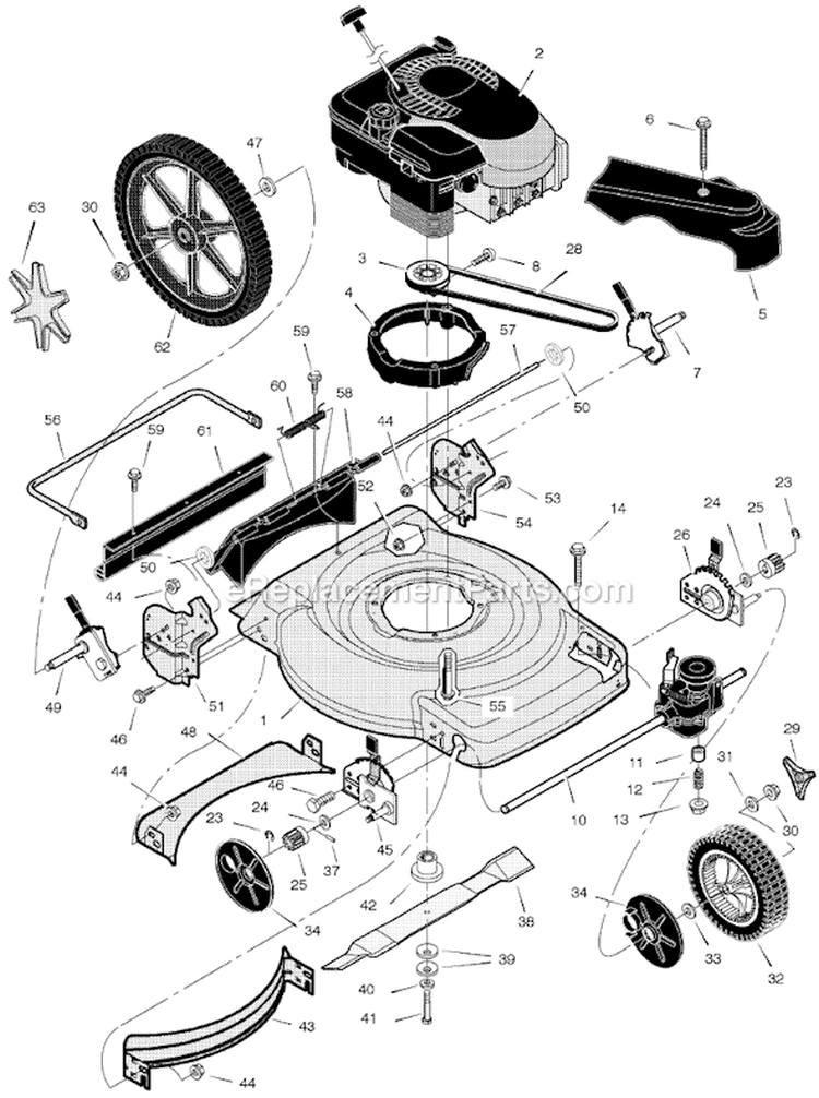 Page B Diagram and Parts List for 229510X48B  Murray Lawn Mower