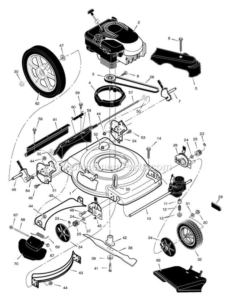 Page B Diagram and Parts List for 229610X30A  Murray Lawn Mower