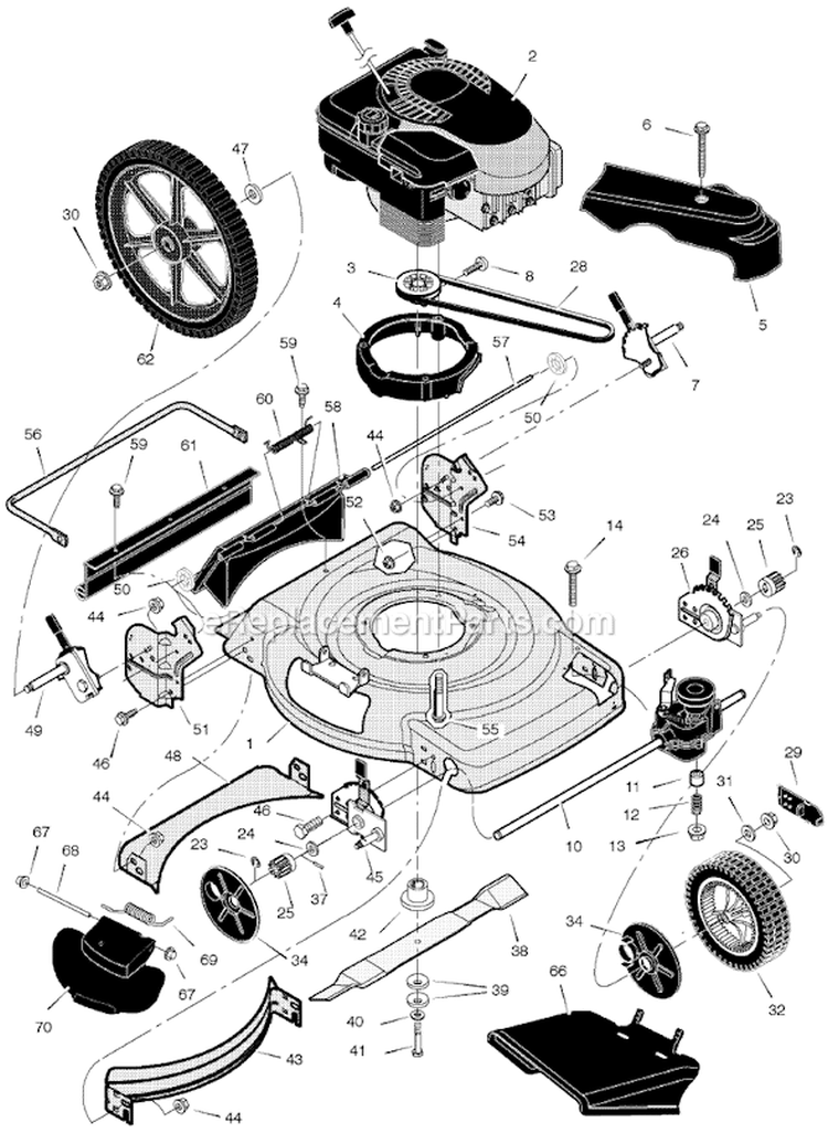Page B Diagram and Parts List for 229611X24A  Murray Lawn Mower