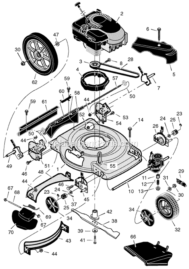 Page C Diagram and Parts List for 229611X48A  Murray Lawn Mower