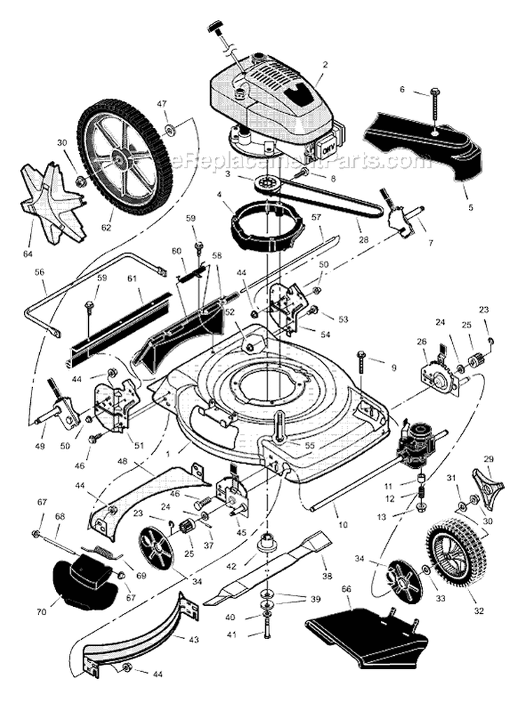 Page C Diagram and Parts List for 229630X8A  Murray Lawn Mower