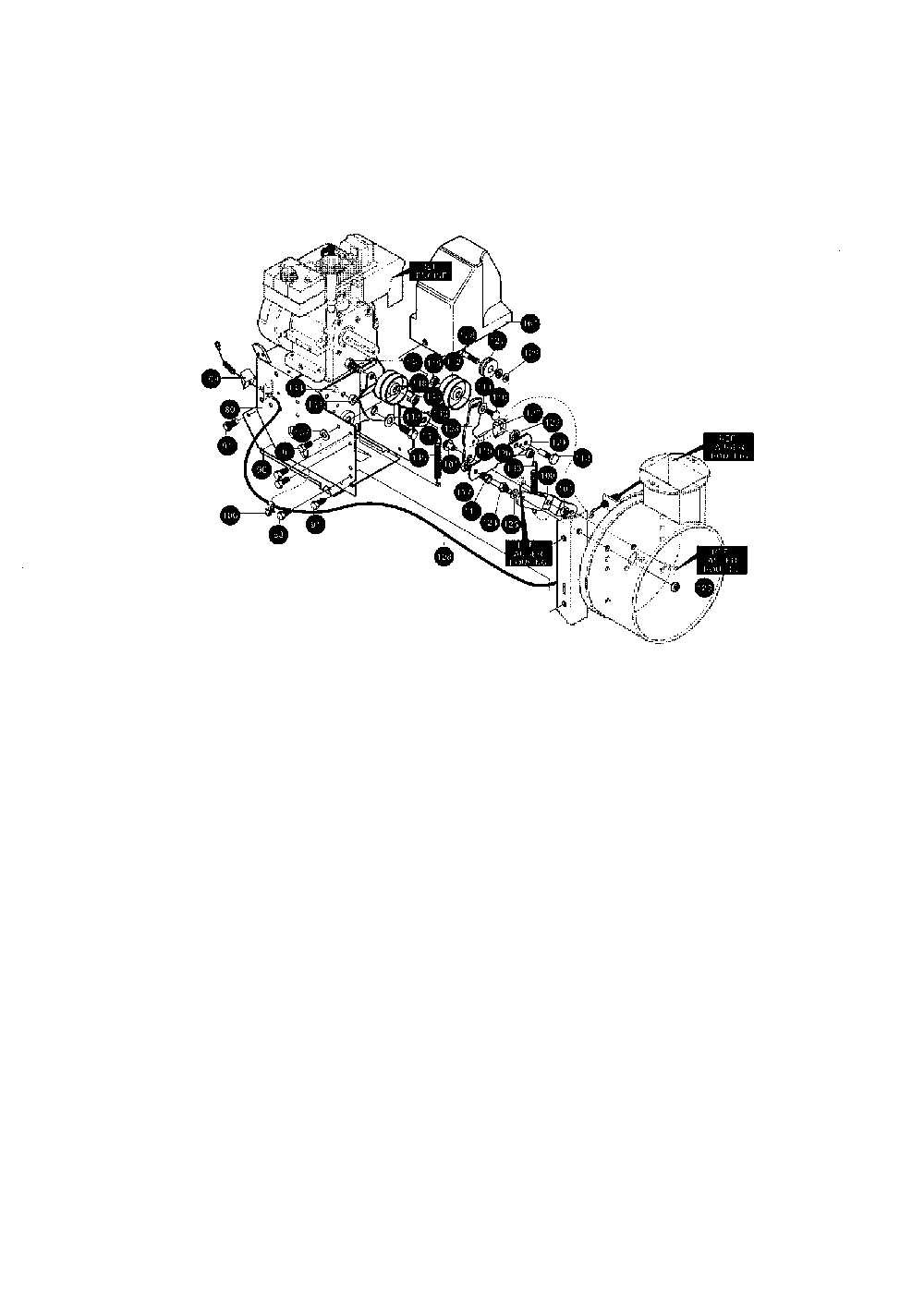 Frame components Diagram and Parts List for 624504X6  Murray Snow Blower