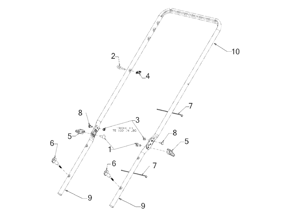 Handle Diagram and Parts List for 11A-B2A9758 2019 Murray Lawn Mower