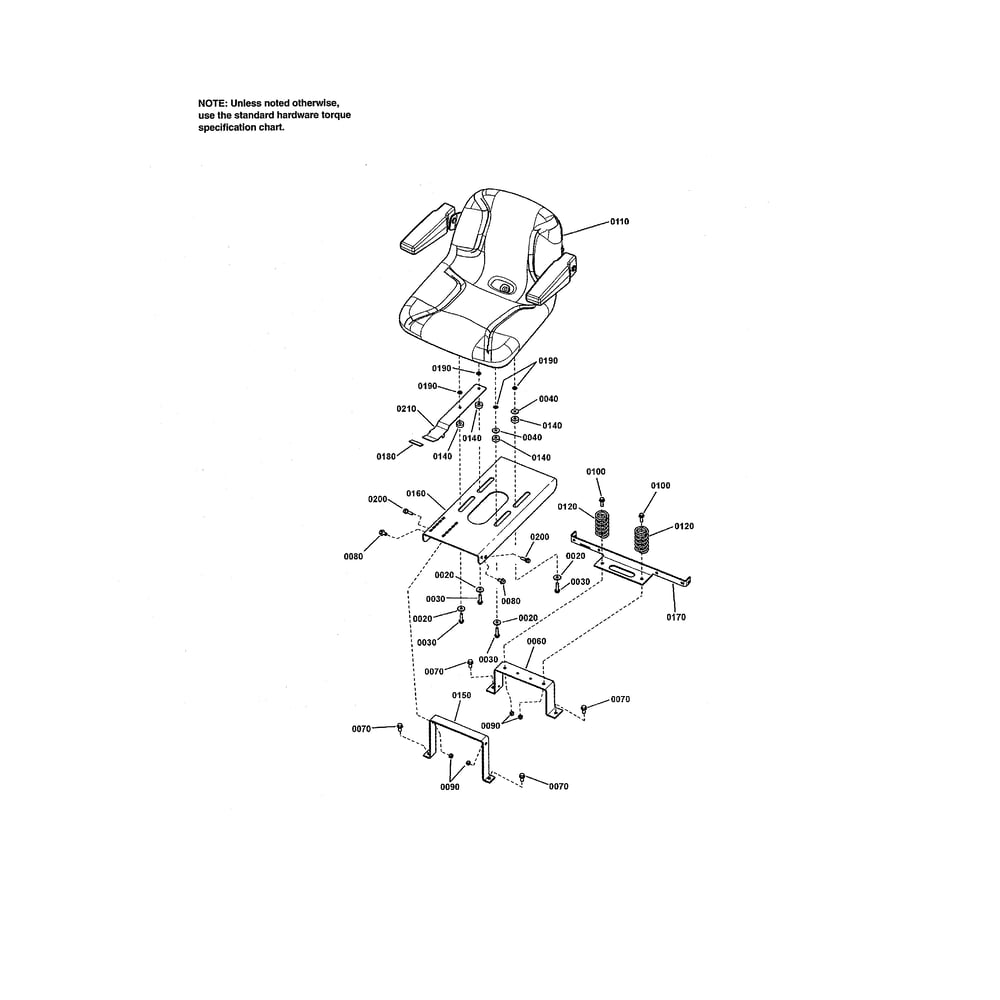 Seat, Sliding Diagram and Parts List for RZT26520 2691079 Murray Ride-On Cars
