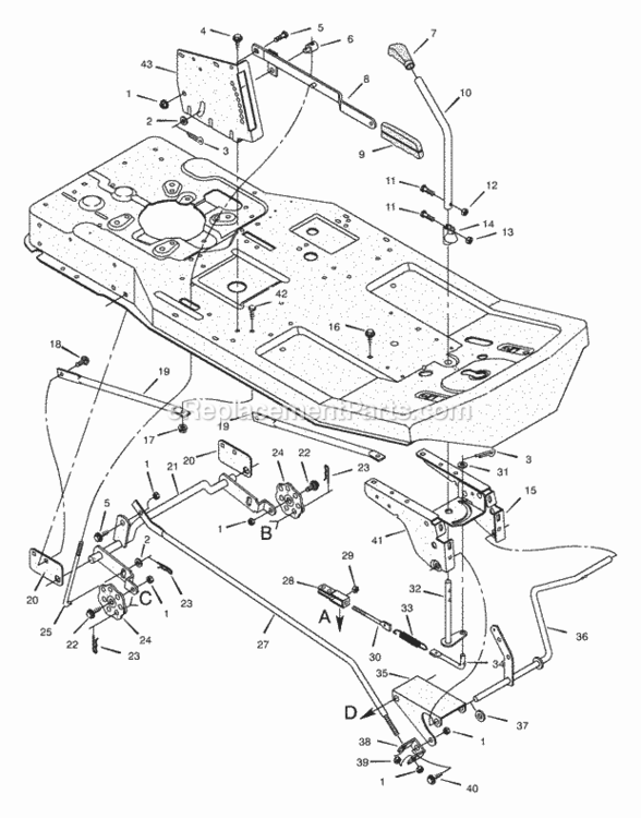 Mower_Housing_Suspension Diagram and Parts List for 30546X199A 1997 Murray Lawn Tractor
