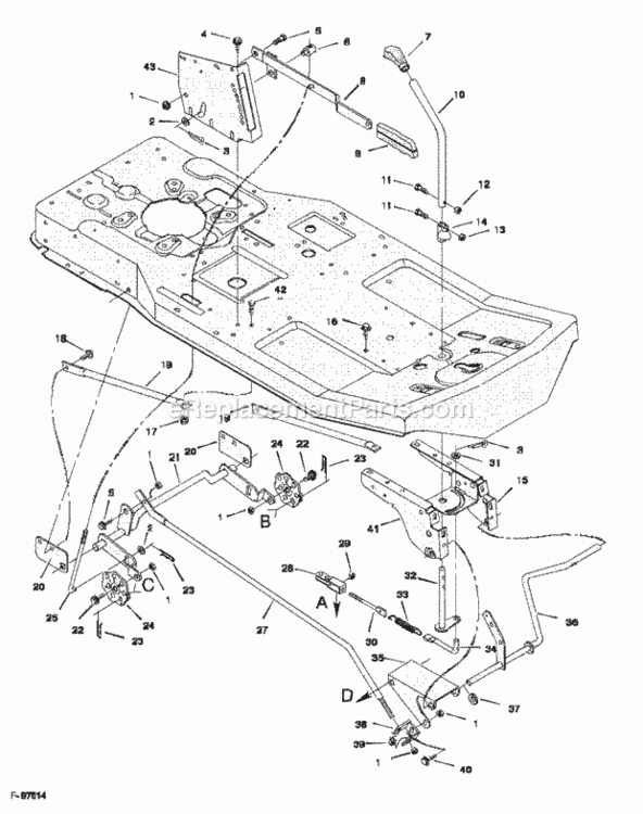 Mower_Housing_Suspension Diagram and Parts List for 30560E 1997 Murray Lawn Tractor