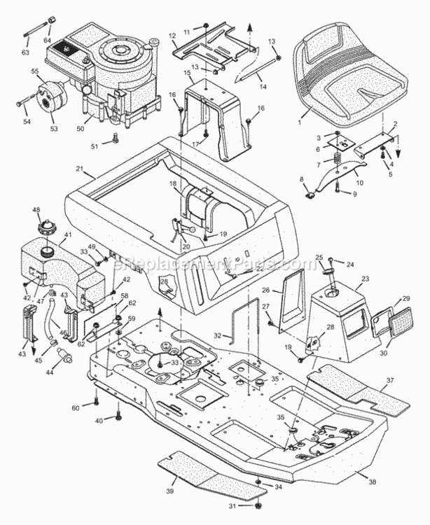 Body_Chassis Diagram and Parts List for 30575X8B 1997 Murray Lawn Tractor