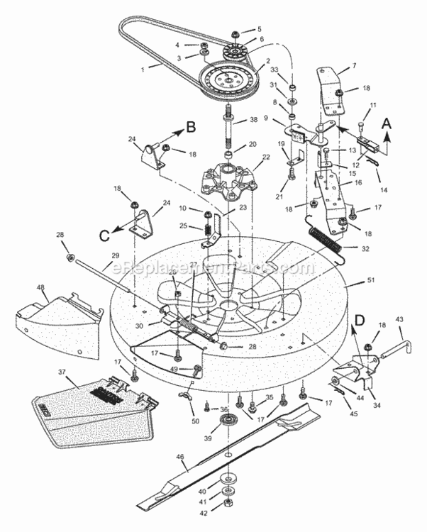 Mower_Housing Diagram and Parts List for 30575X8B 1997 Murray Lawn Tractor