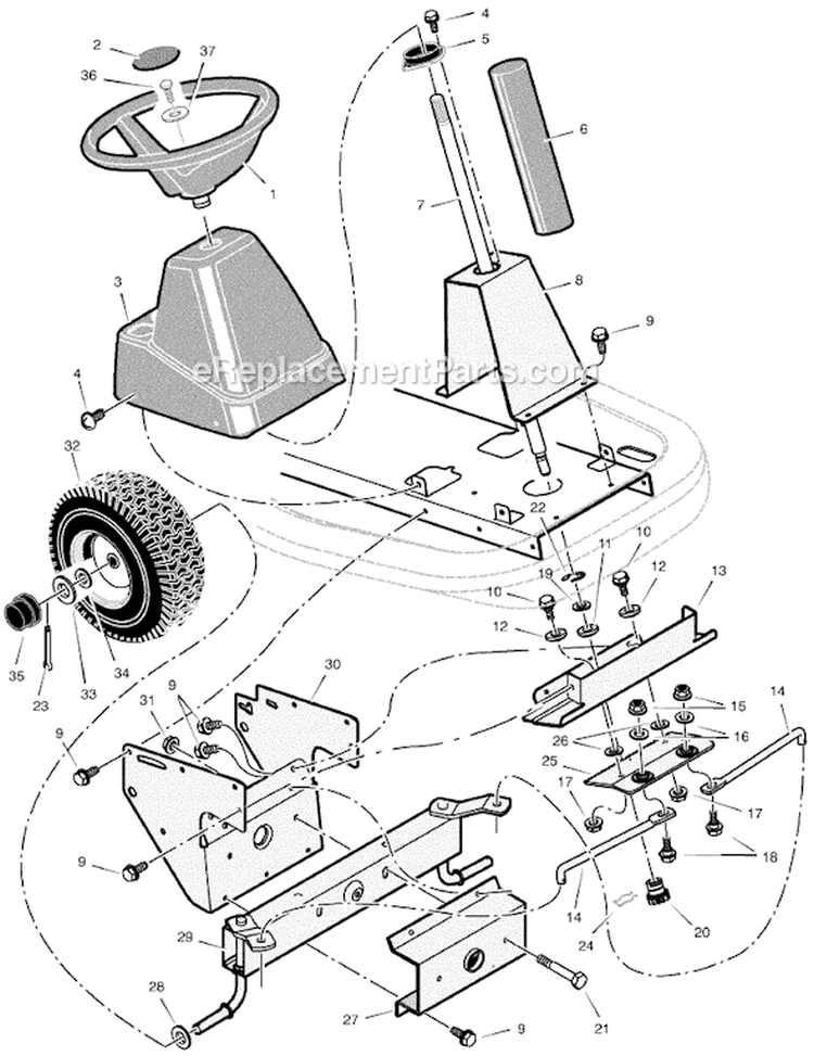 Page F Diagram and Parts List for 309000X8NA  Murray Lawn Tractor