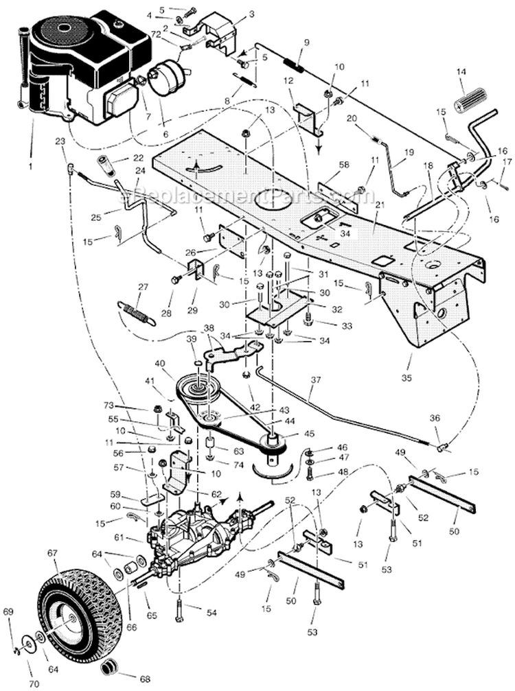Page C Diagram and Parts List for 309001X18A  Murray Lawn Tractor