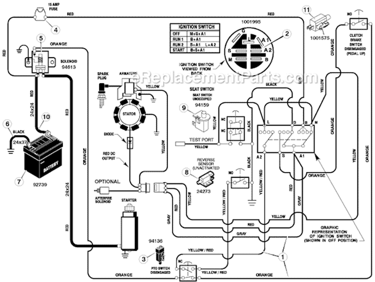 Page B Diagram and Parts List for 309007X8A  Murray Lawn Tractor