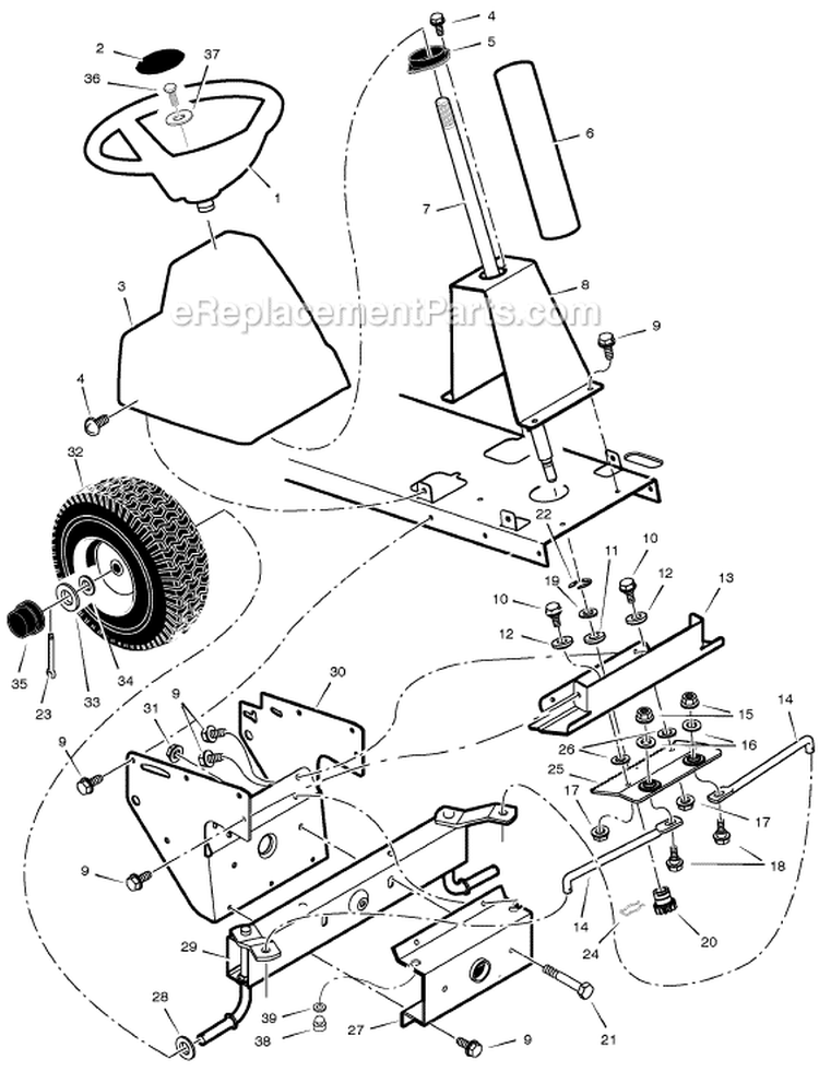 Page F Diagram and Parts List for 309007X8A  Murray Lawn Tractor