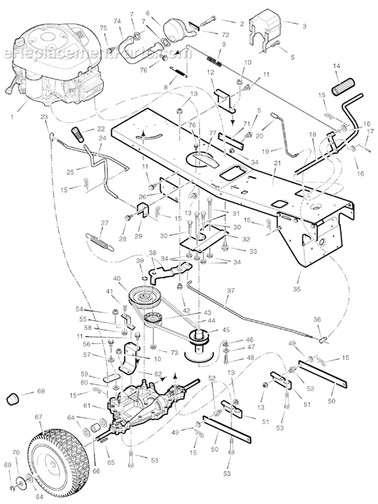 Page D Diagram and Parts List for 309029X11E 1030 Murray Lawn Tractor