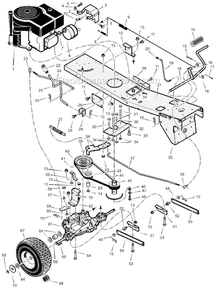 Page C Diagram and Parts List for 309029X50B  Murray Lawn Tractor