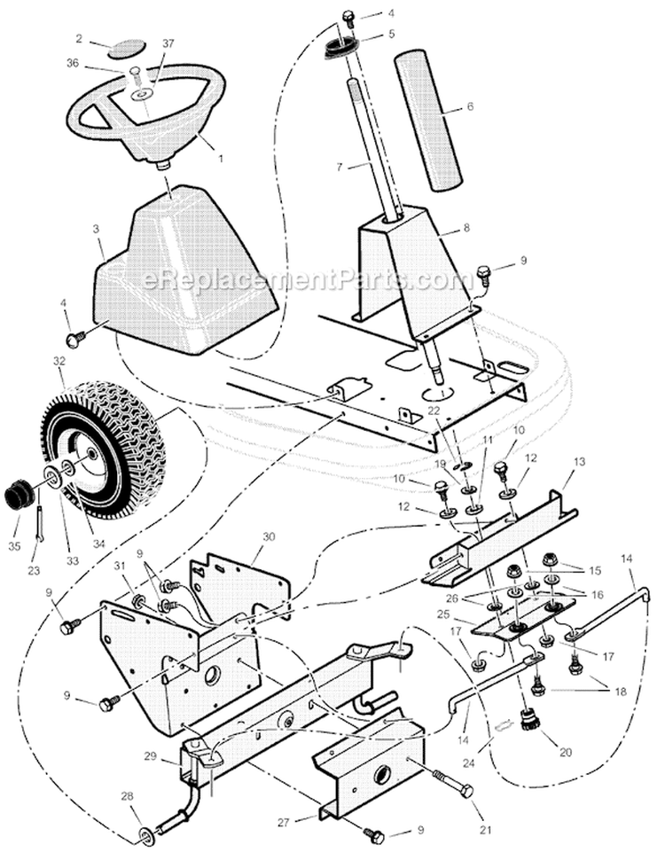 Page F Diagram and Parts List for 309029X51B  Murray Lawn Tractor