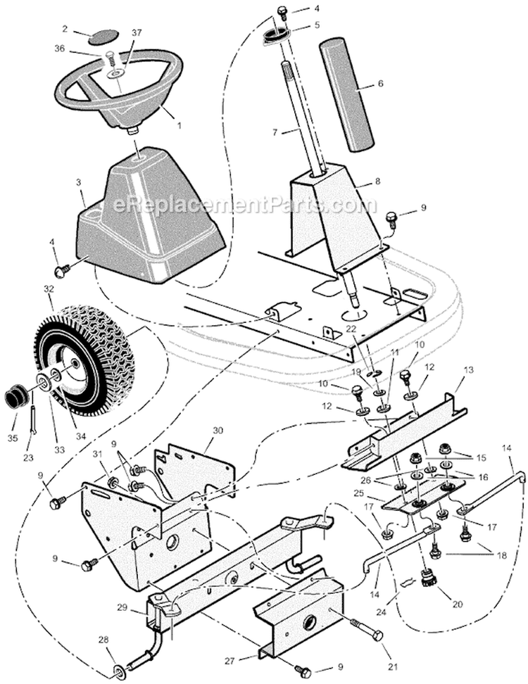 Page F Diagram and Parts List for 309029X92B  Murray Lawn Tractor