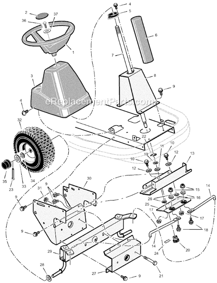 Page F Diagram and Parts List for 309029X92NA  Murray Lawn Tractor