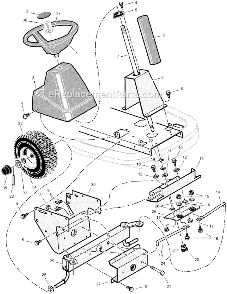 Page F Diagram and Parts List for 309300X30A  Murray Lawn Tractor
