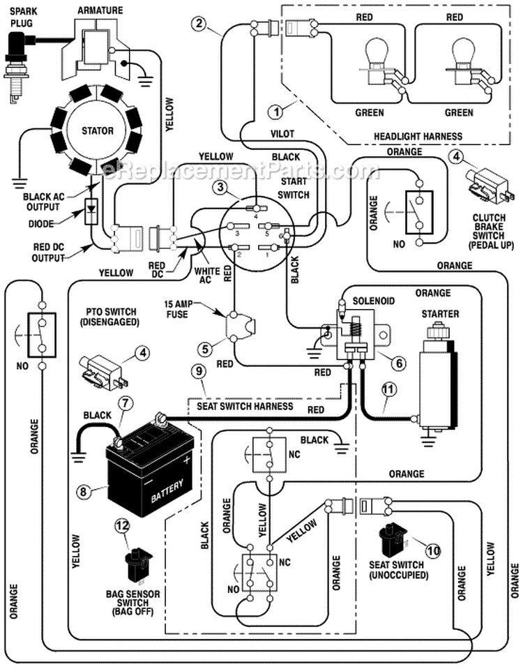 Page B Diagram and Parts List for 312000X68B  Murray Lawn Tractor