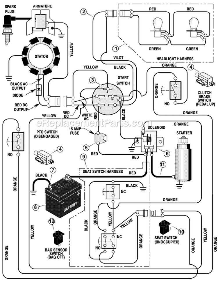 Page B Diagram and Parts List for 312000X98B  Murray Lawn Tractor