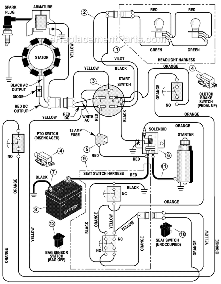 Page B Diagram and Parts List for 312003X50A  Murray Lawn Tractor