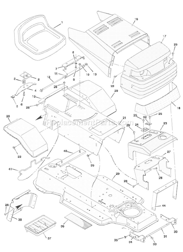 Page A Diagram and Parts List for 31720X51 A 1997 Murray Lawn Tractor