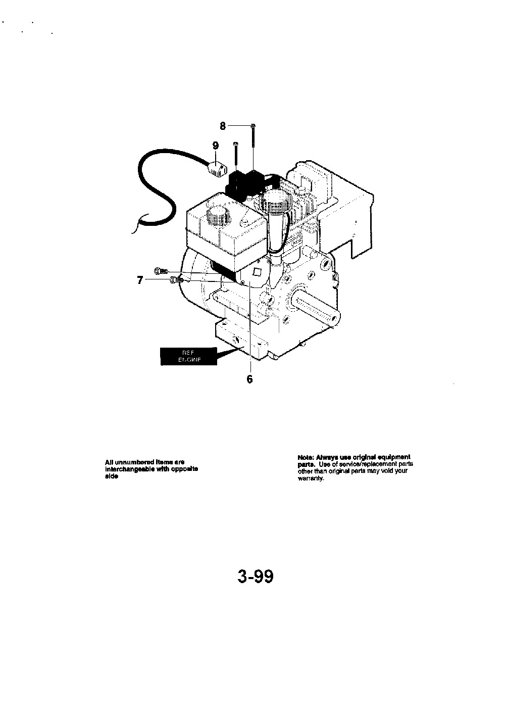 Electric start assembly Diagram and Parts List for 629104X6A  Murray Snow Blower