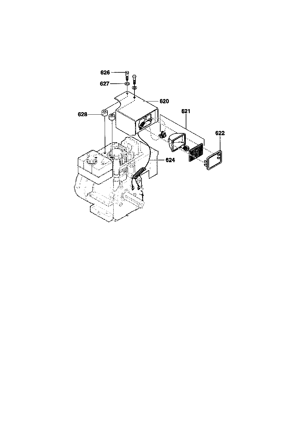Headlight assembly Diagram and Parts List for 627104X8A  Murray Snow Blower