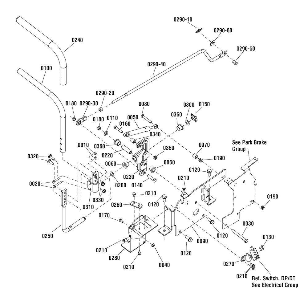 Control Group - Left Hand (7502144) Diagram and Parts List for RZT26520 (2691079-00)(2012) Murray Lawn Tractor