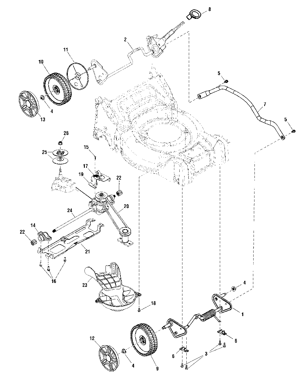 Drive Group (2691213) Diagram and Parts List for EQ500X (2691474-00)(2018) Murray Lawn Mower