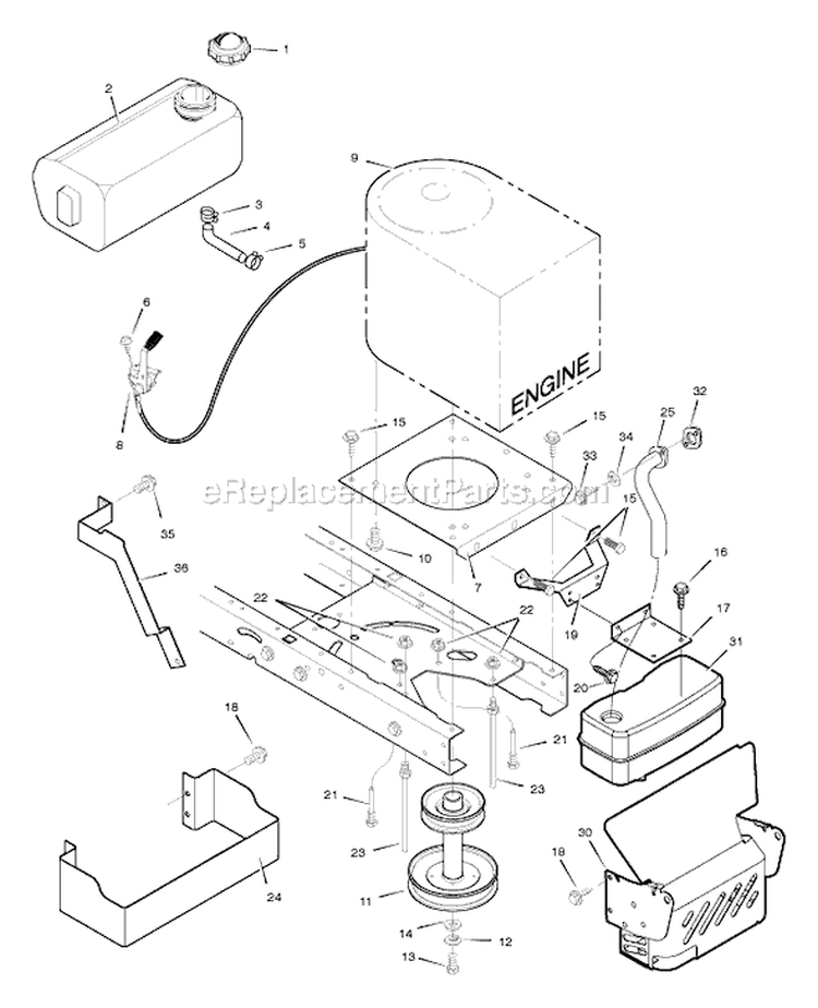 Page C Diagram and Parts List for 385000X68B  Murray Lawn Tractor