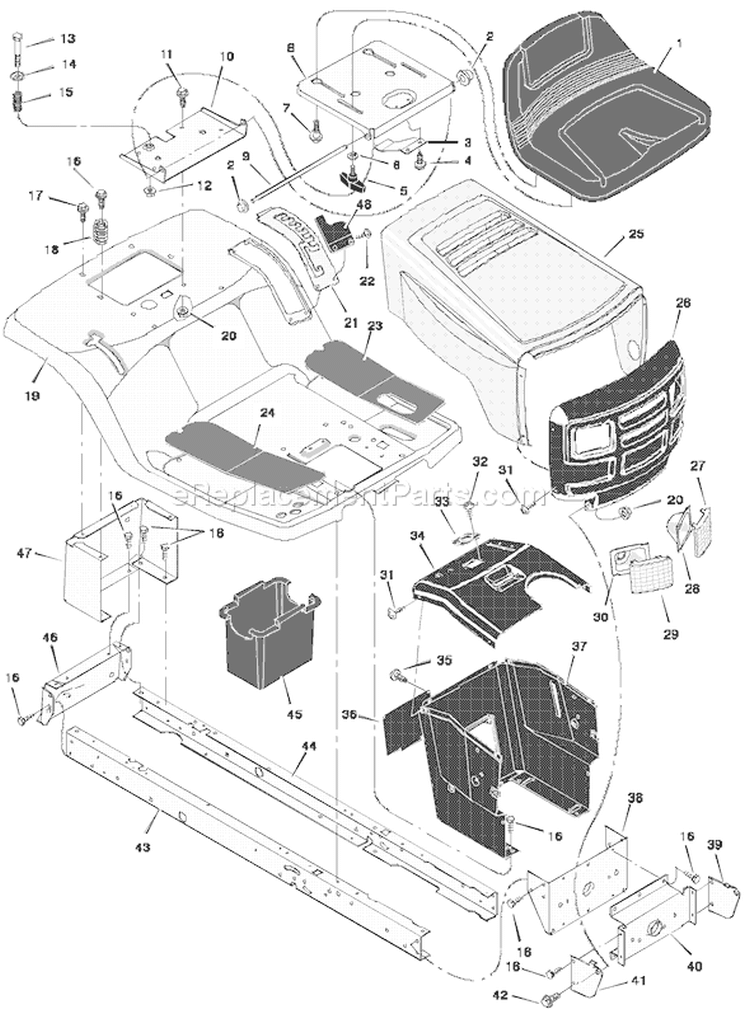 Page A Diagram and Parts List for 38500AX192A 1997 Murray Lawn Tractor