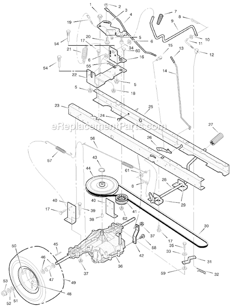 Page D Diagram and Parts List for 385011X50C  Murray Lawn Tractor