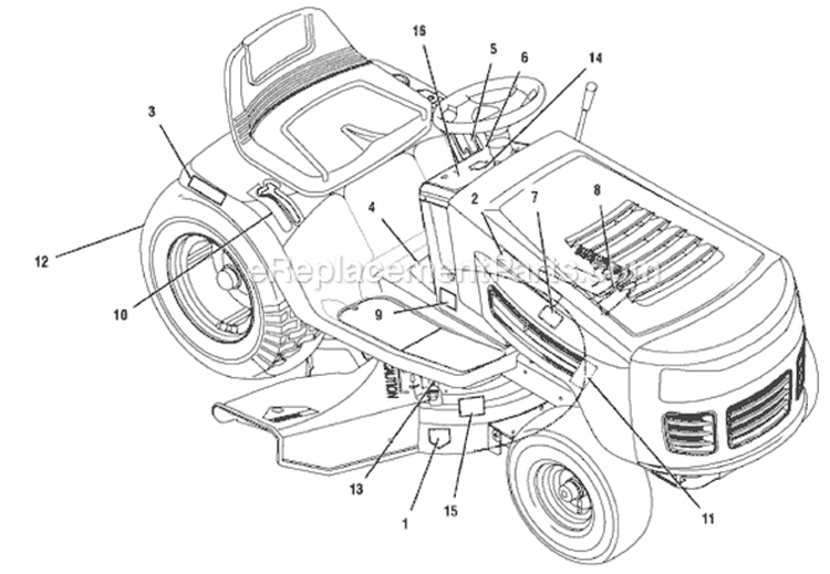 Page B Diagram and Parts List for 385047X51A  Murray Lawn Tractor