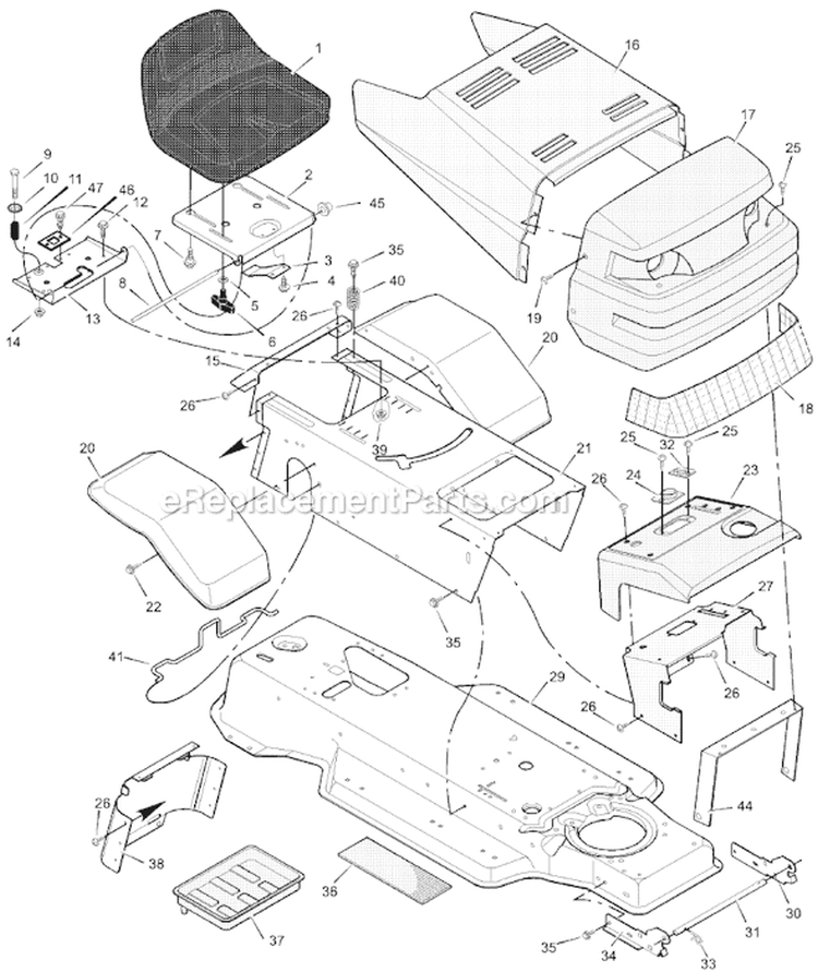 Page A Diagram and Parts List for 387000X92A  Murray Lawn Tractor