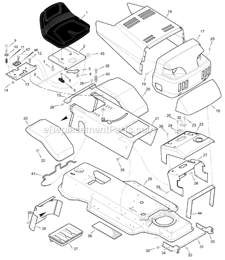 Page A Diagram and Parts List for 387001X00A  Murray Lawn Tractor