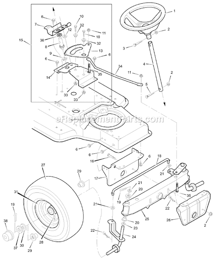 Page G Diagram and Parts List for 387001X00A  Murray Lawn Tractor