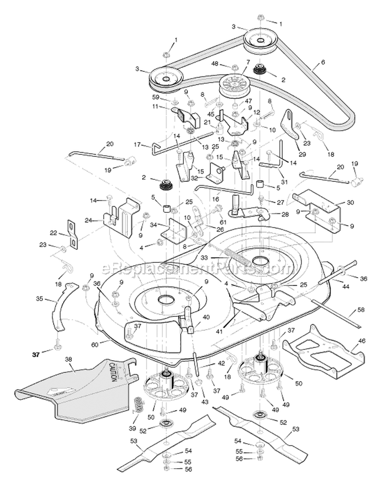 Page E Diagram and Parts List for 387004X48A  Murray Lawn Tractor