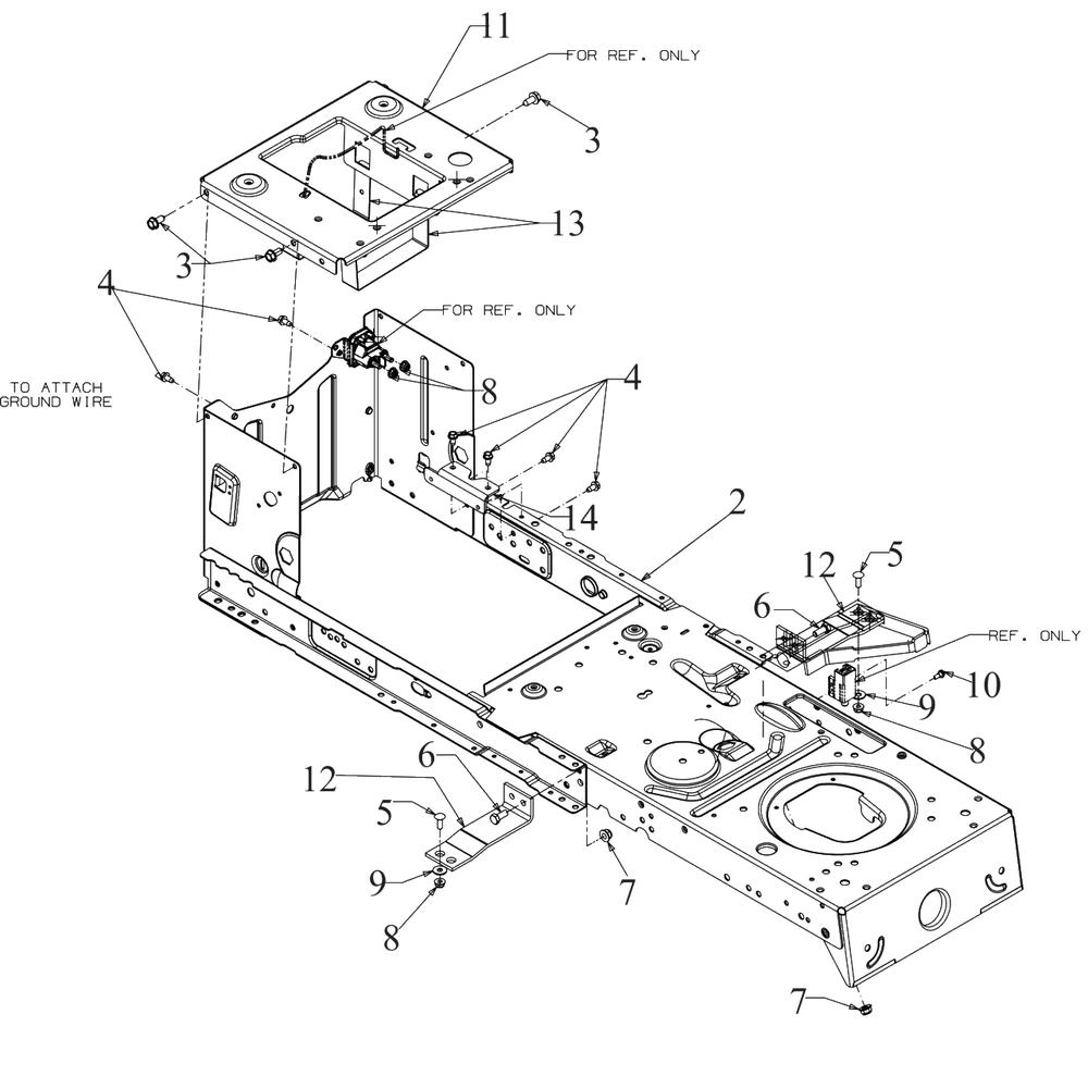 Frame Diagram and Parts List for M175-42 (13BN77SS058)(2020) Murray Lawn Tractor