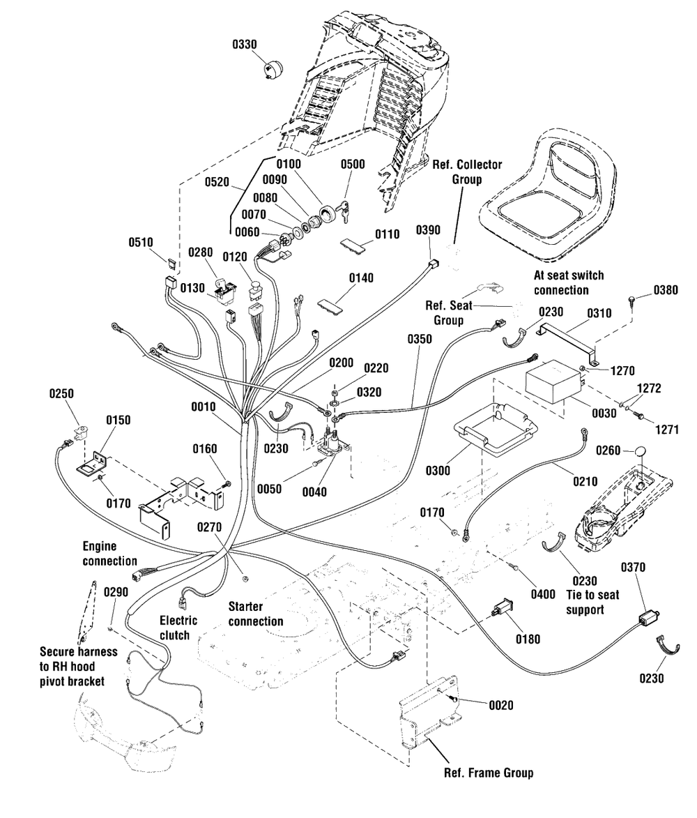 Electrical Group (885690) Diagram and Parts List for EMT17538RDF (1696109-00)(2012) Murray Lawn Tractor