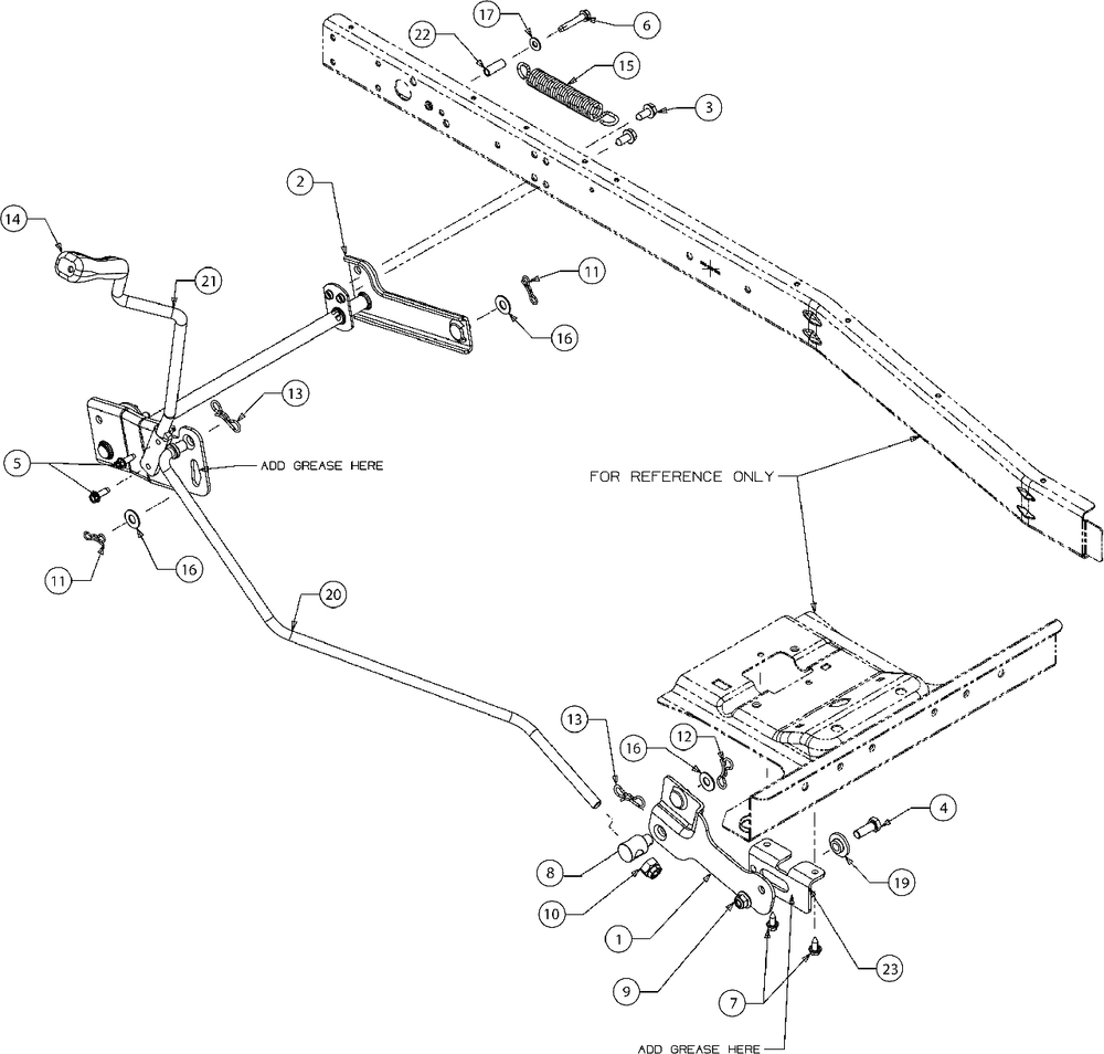 Deck Lift Diagram and Parts List for 13CC26JD058 2018 Murray Lawn Tractor