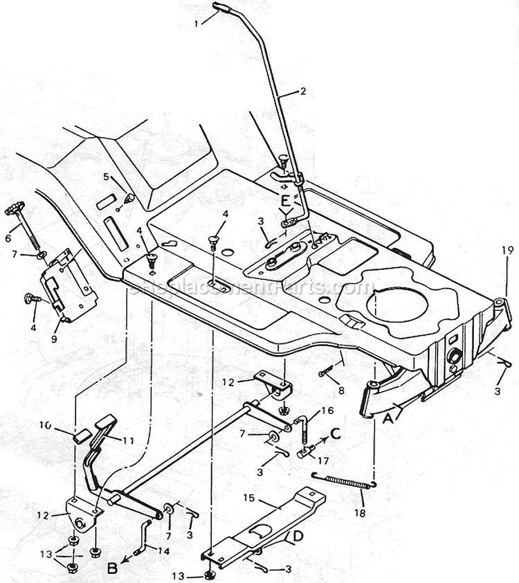 Blade Housing Top Half Diagram and Parts List for 4-36508  Murray Lawn Tractor