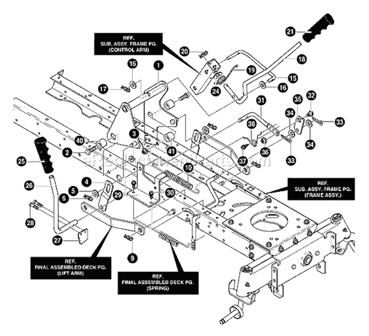 Page J Diagram and Parts List for 40379X88 VRO4016HRX -1999 Murray Lawn Tractor