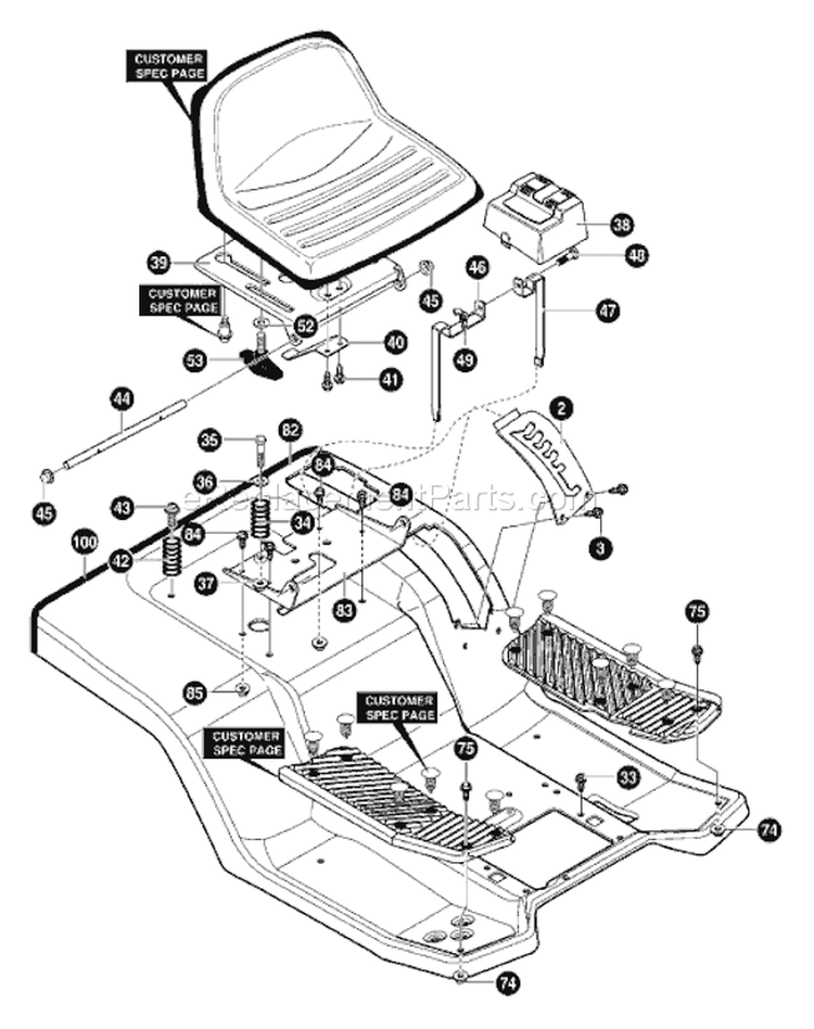 Page M Diagram and Parts List for 40379X88 VRO4016HRX -1999 Murray Lawn Tractor