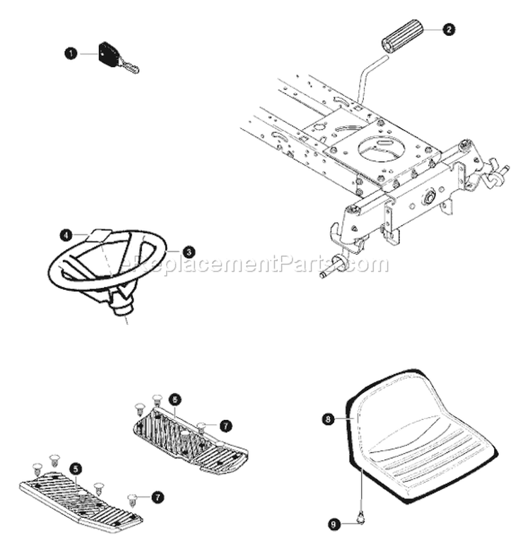 Page E Diagram and Parts List for 40379X88 VRO4016HRX -1999 Murray Lawn Tractor